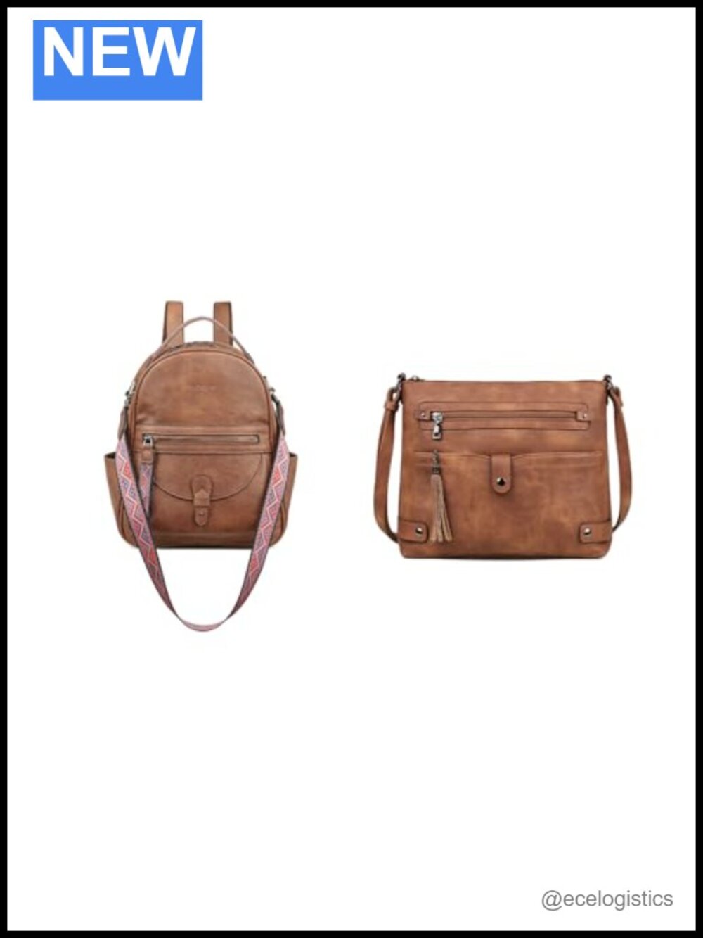 Waterproof PU Leather Mini Backpack Purse Crossbody Bag with 7 Pockets for Women